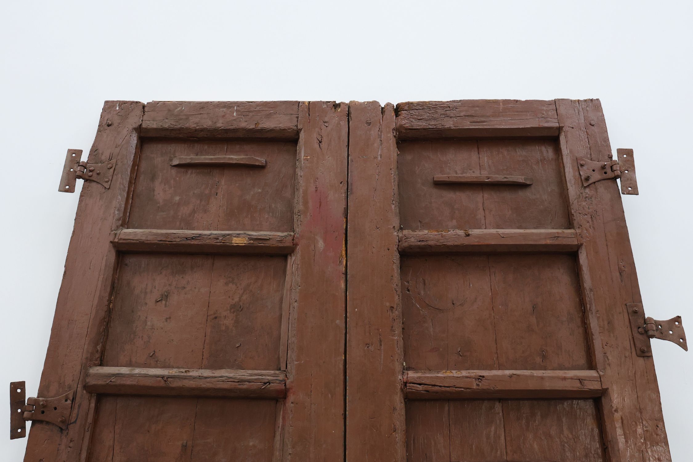 Large 17th century Monastery doors in terracotta lacquered oak, Portugalthumbnail